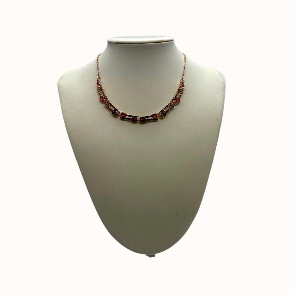 Inc Rose Gold-Tone Multi-Crystal Necklace, 17 + 3 Extender